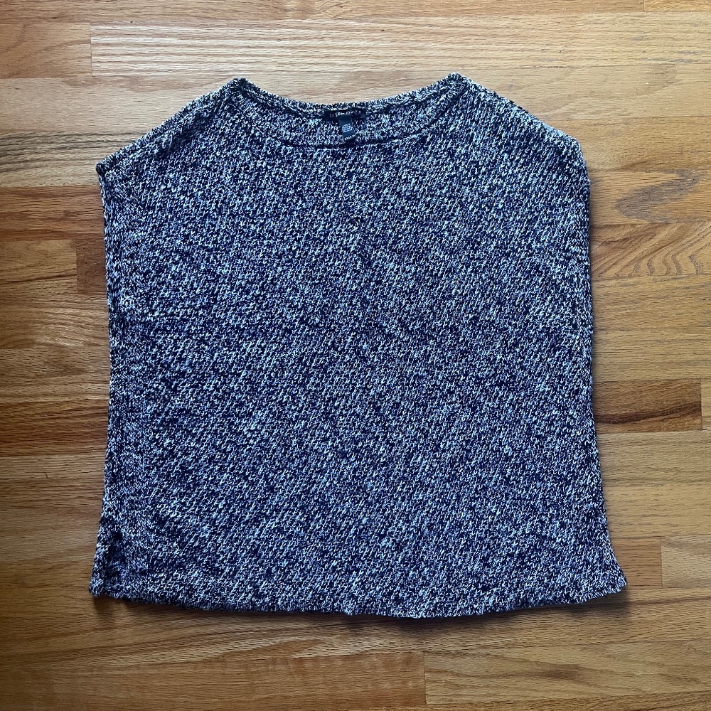 Eileen Fisher knit blue and white tank top
